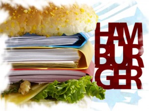 a juicy document hamburger